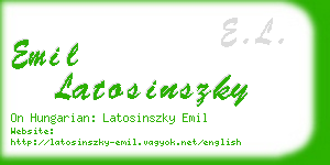 emil latosinszky business card